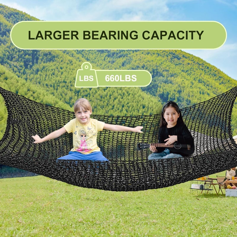 nets Tribe Kids Climbing Cargo Net, 6.5 * 9.8 ft Playground Safety Net, Polyester Double Layers Net Bridge for Inside, Outside, Backyard,Tree House, Obstacle Training, Monkey Bar, Black (6.5 * 9.8) - Image 3